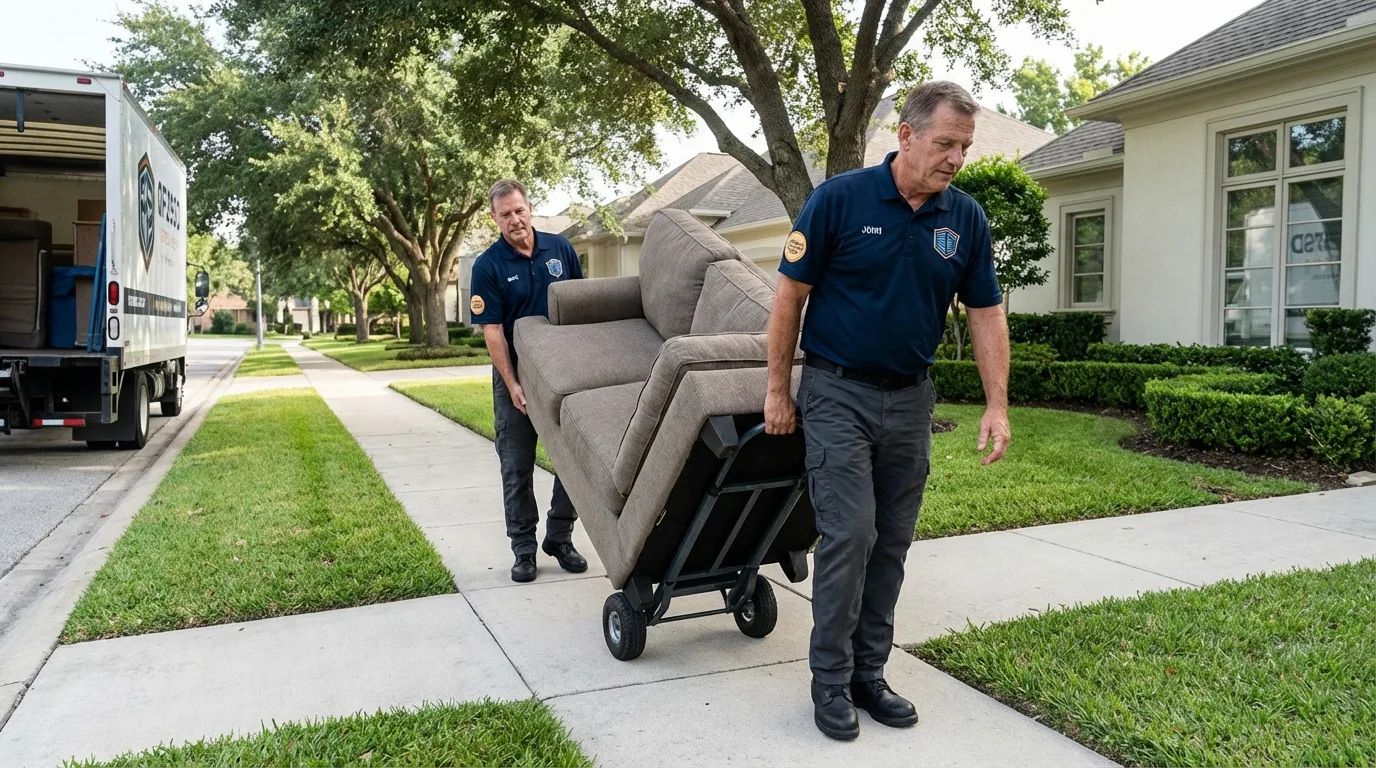 Local residential moving crew loading furniture in Franklin, IN